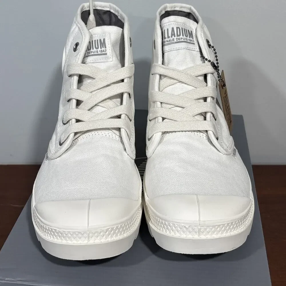 PALLADIUM PAMPA HI ORIGINAL CANVAS BOOTS WHITE HIGH TOP SNEAKERS WOMENS 9.5 READ - Picture 3 of 12